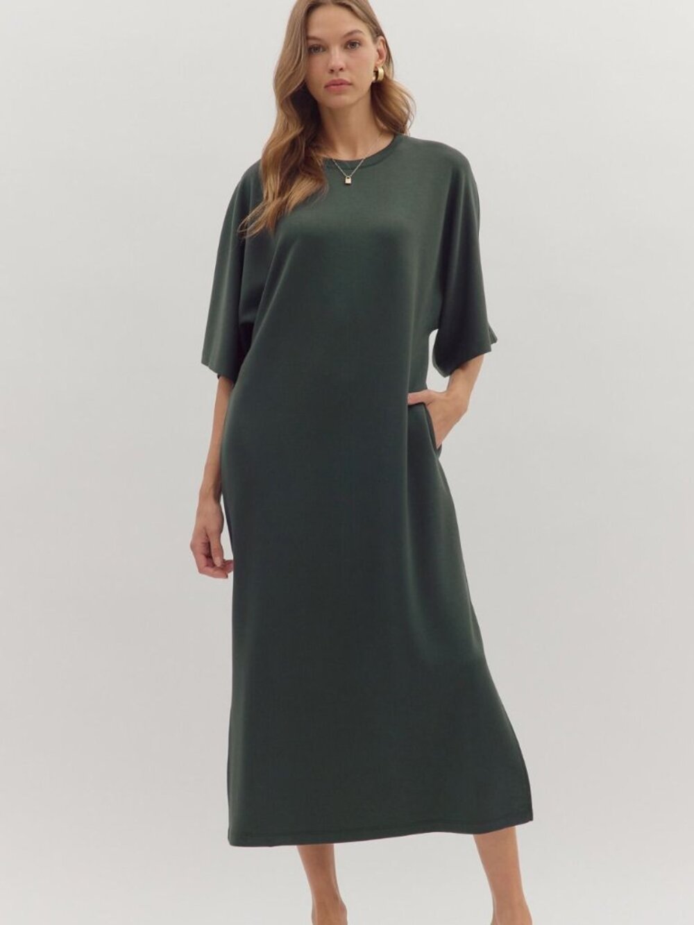 Emerald Serene Midi Dress